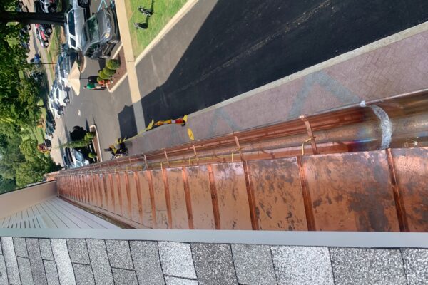 Standing Seam copper panels and gutters 2