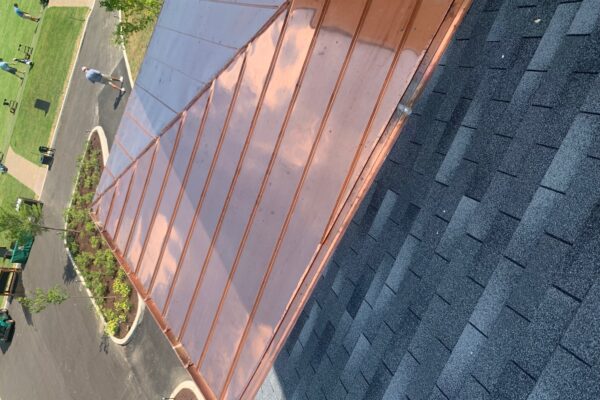 Standing seam copper roof and gutters 1